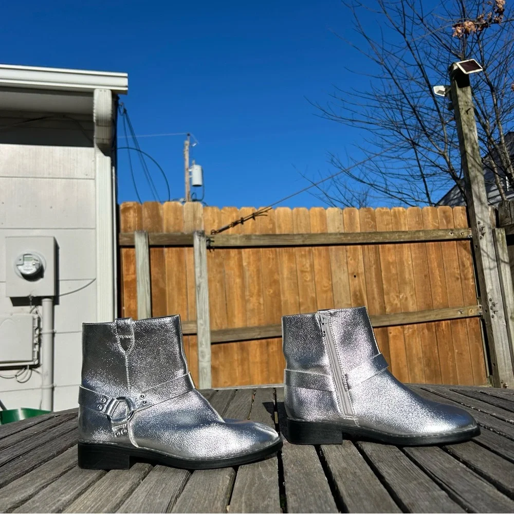 Kids' Minnow Metallic Harness Bootie by Dolce Vita Size Big Kids size 5‎ silver